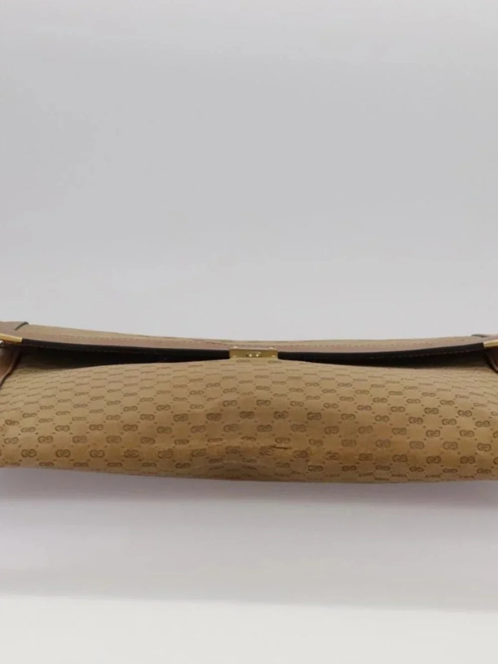 GUCCI Micro GG Canvas Clutch Bag Beige Auth ep6918